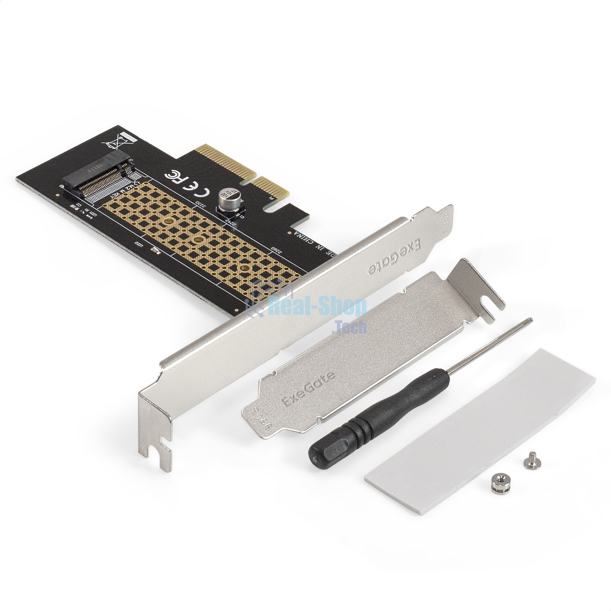 Переходник ExeGate EXE-534 (M.2 M key -> PCI-E x4 v3.0 для установки SSD 2230/2242/2260/2280 M.2 M key в слот PCI-E x4)