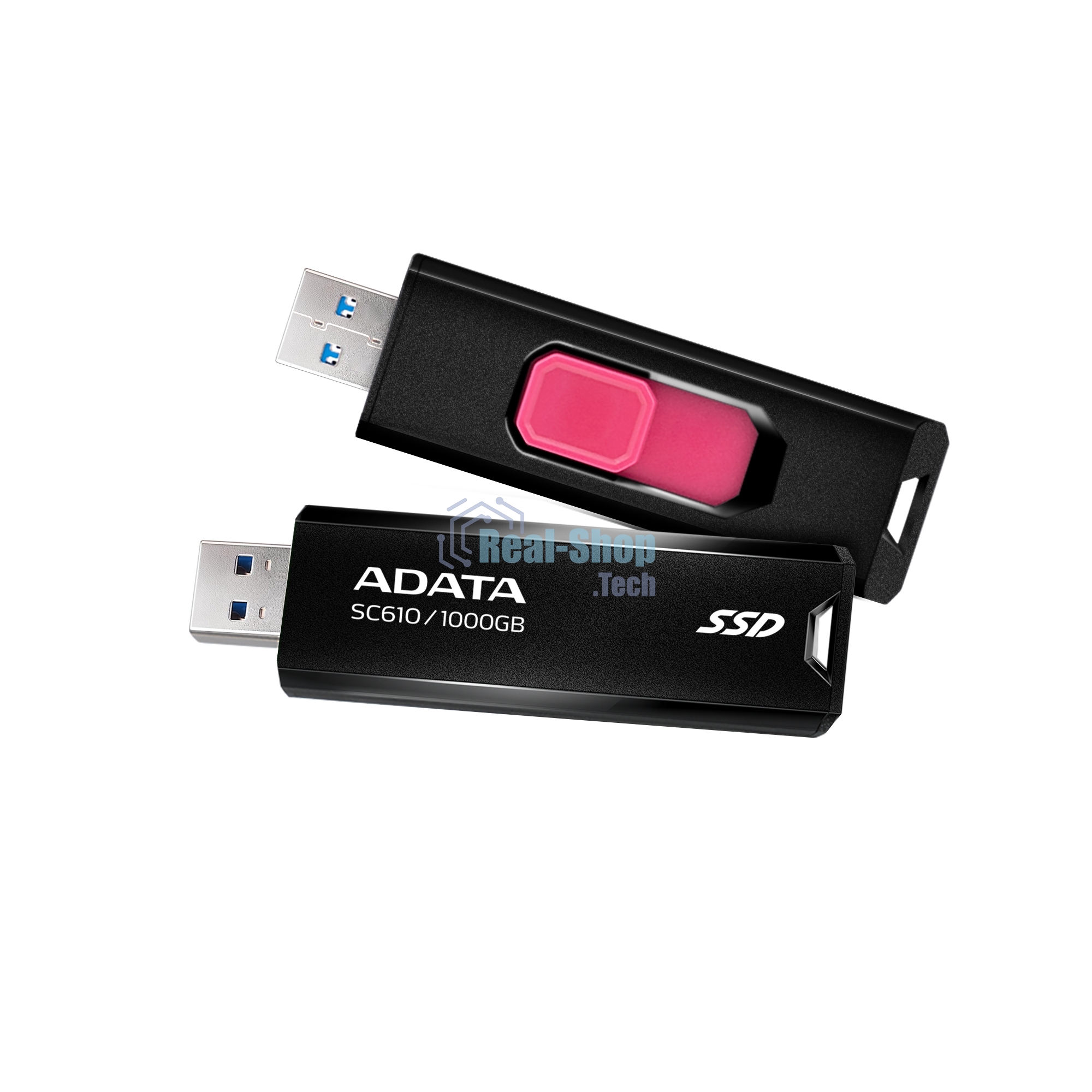 Внешний SSD ADATA SC610, 1TB, USB 3.2 Gen 2 Type-A, R/W 550/500, черный