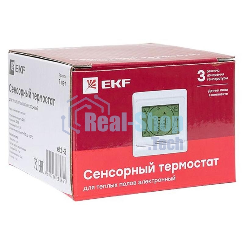 Сенсорный термостат для теплых полов электронный 16А 230В EKF