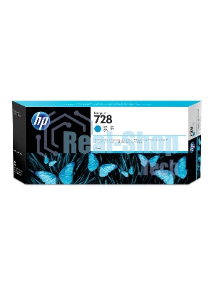 Картридж струйный HP F9K17A (HP 728) для DesignJet T730, T830. Голубой. 300 мл.
