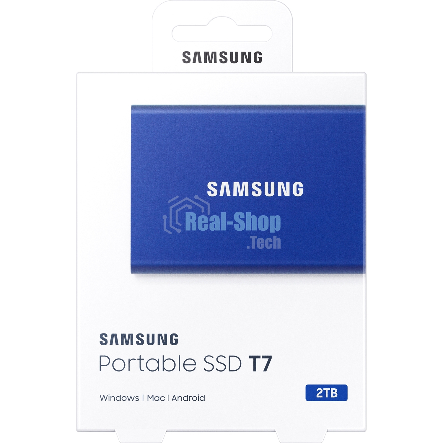 Внешний SSD Samsung T7, 2TB, USB 3.2 Gen 2 Type-C, R/W 1050/1000, синий