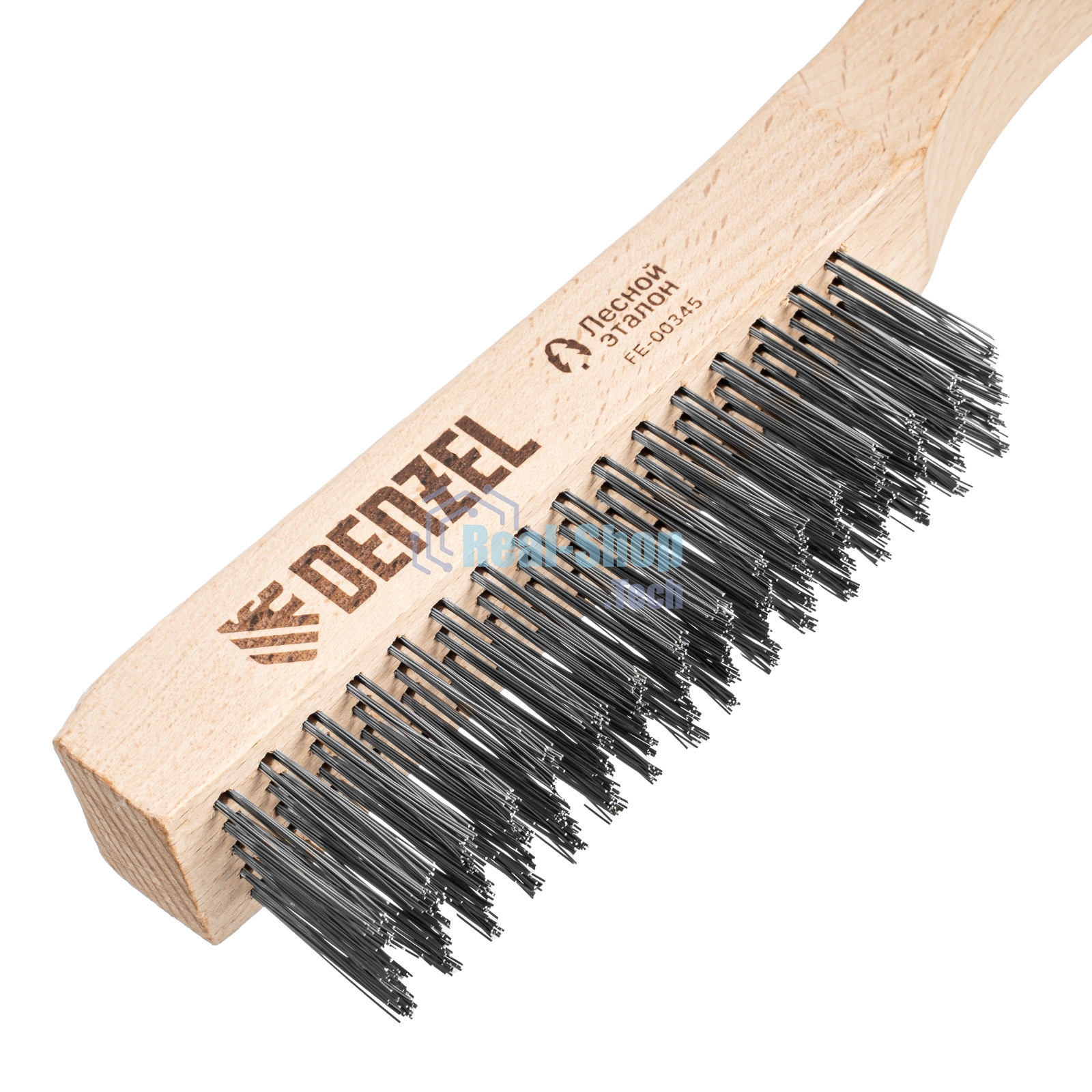 Щетка зачистная Denzel 5-и рядная, прямая проволока из нержавеющей стали с деревянной ручкой, EFP