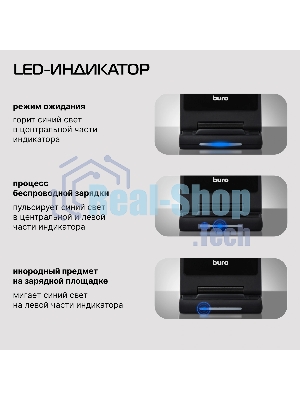 Беспроводное зарядное устройство Buro CWC-QC5 15W 3A (QI) USB-C универсальное черный
