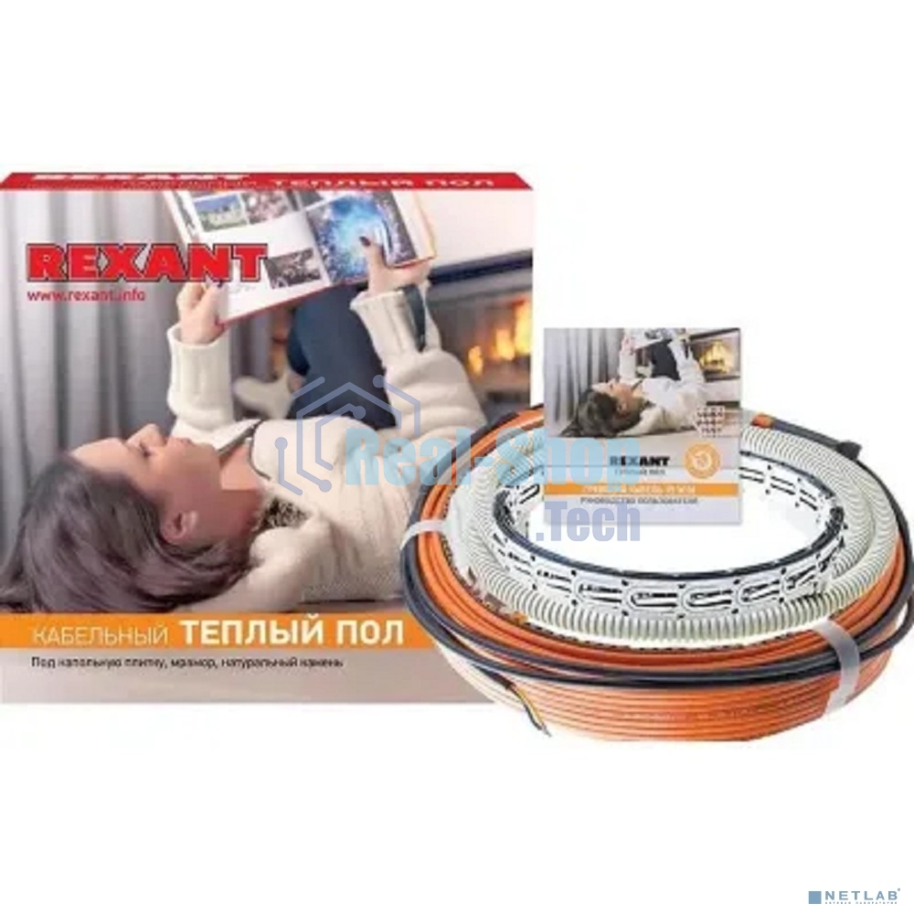 Теплый пол Rexant Standard RND -20-300 (300Вт/20м/S обогрева, м2: 1,3-2,6) (двух жильный)