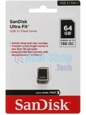 Флешка USB Sandisk 64Gb ULTRA FIT SDCZ430-064G-G46 USB3.1 черный