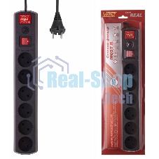 Сетевой фильтр Most R 5 м (6 розеток) черный (коробка)