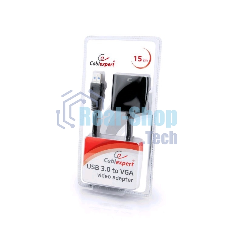 Видеоадаптер (конвертер) USB 3.0 --> VGA Cablexpert AB-U3M-VGAF-01, черный
