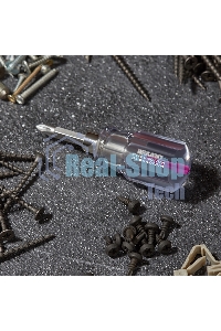 Отверткакомбинированная Rexant, прозрачная рукоятка,двухсторонний стержень 40 мм (крестовая PH 2, шлицевая SL 6 мм)