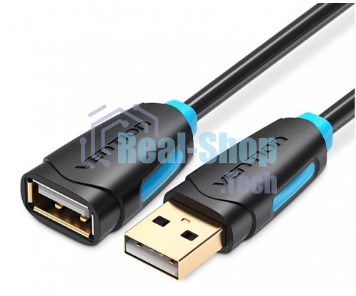Кабель-удлинитель Vention USB 2.0 AM/AF - 2м черный
