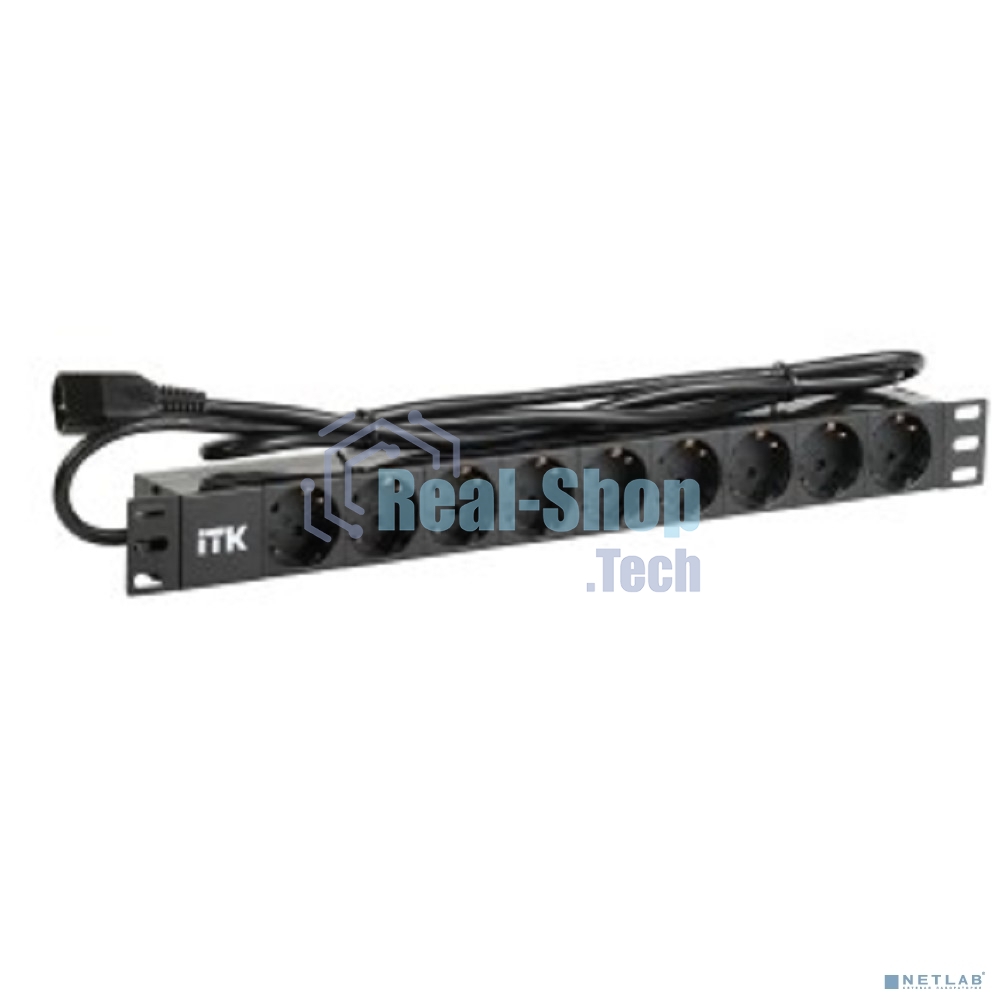 Блок распределения питания ITK алюминевый профиль PH22-9D2 гор.размещ. 9xSchuko базовые 10A C14 2м