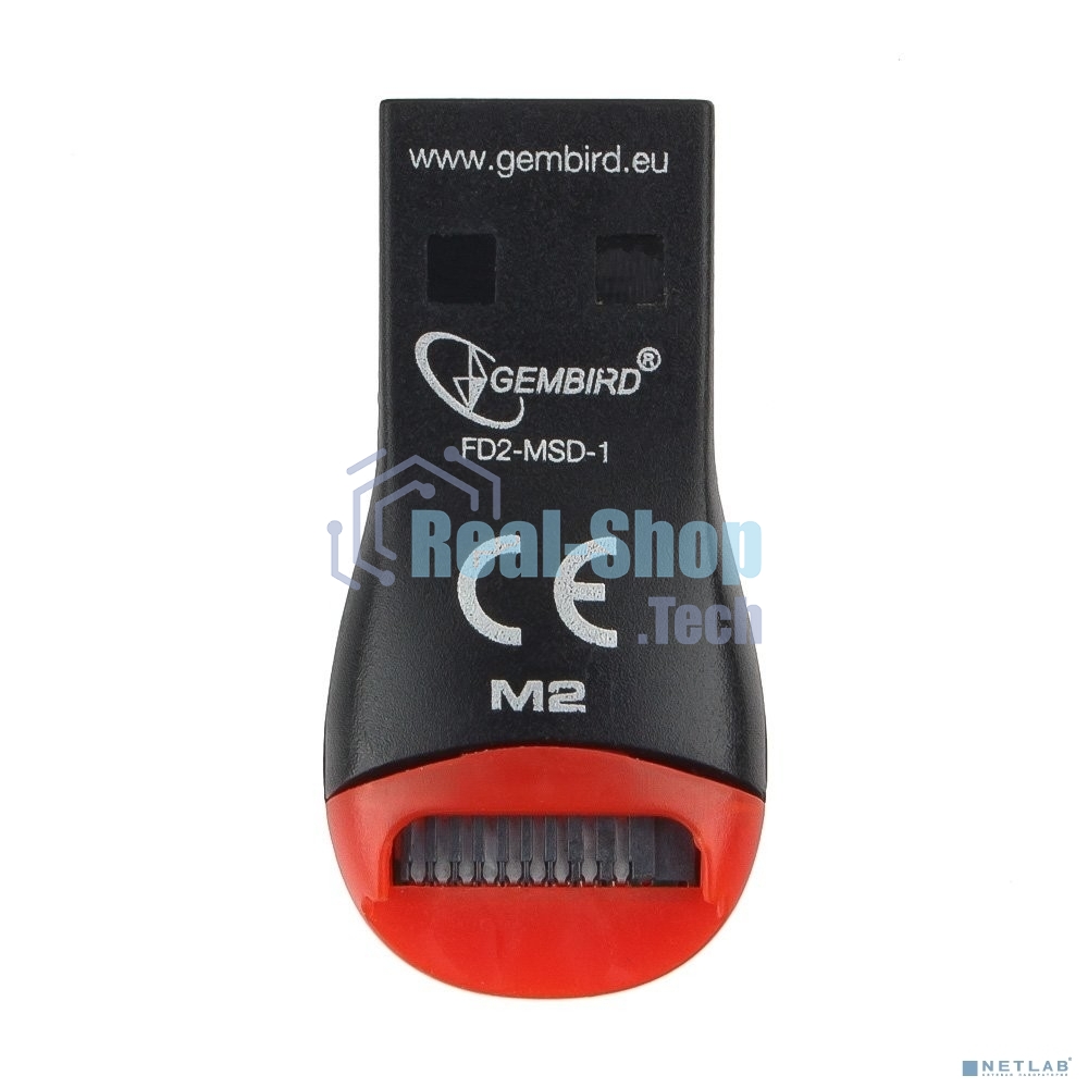 Кард-ридер внешний USB 2.0 Gembird, для считывания MicroSD карт, блистер