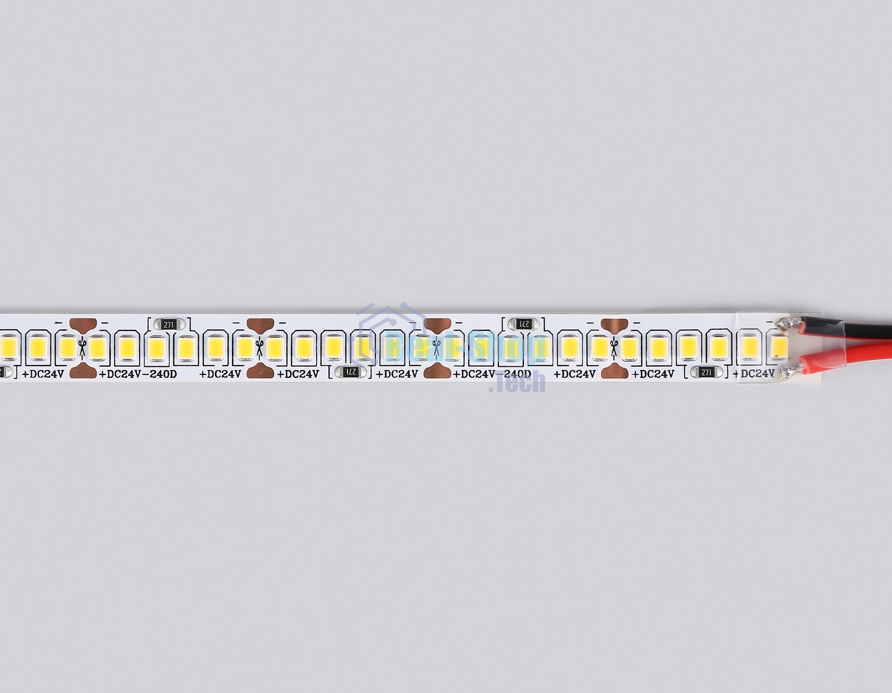 Светодиодная лента Ambrella light GS3501 2835 240Led /22W m/ 24V IP20 3000K/ 5000*10*1.2mm (2 конт.)