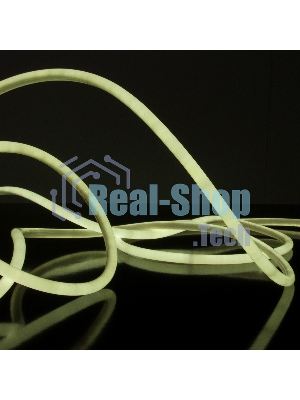 Лента светодиодная LS003 220V /  Гибкий неон 9.6W 144Led 2835 IP67 16mm 6500K круглый холодный белый, 50 м