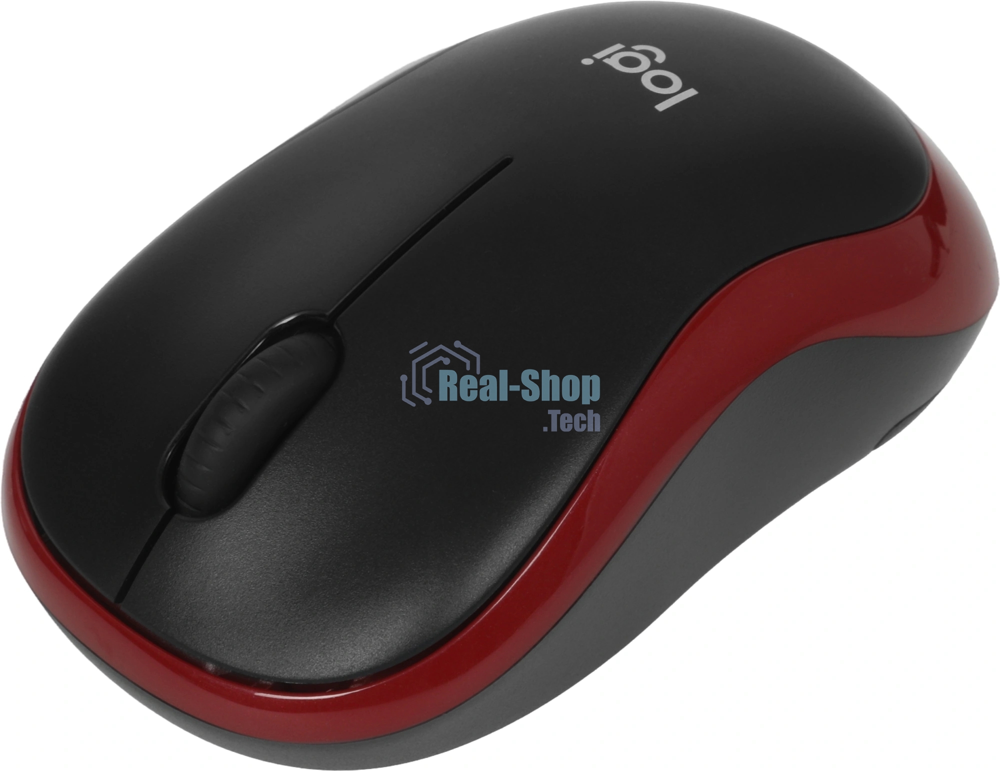Мышь беспроводная Logitech M185, красный, 1000 dpi, радиоканал, USB, кнопки - 3