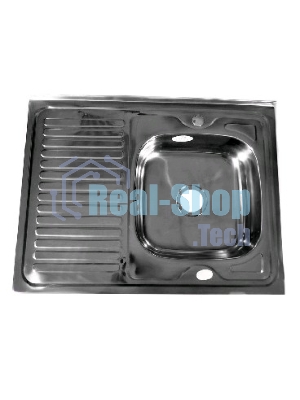 Мойка FABIA 62275R 80х60 наклад правая 0.6 мм + большой сифон с переливом накладная, правая, толщина 0,6 мм, глубина 160 мм