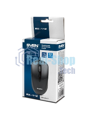 Мышь проводная SVEN RX-112 черный, 800 dpi, USB, кнопки - 3