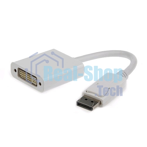 Переходник DisplayPort - DVI Cablexpert A-DPM-DVIF-002-W, 20M/19F, белый, пакет