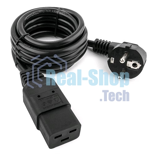 Кабель питания для UPC Gembird/Cablexpert, 1.8м, Schuko-С19, 16А, черный, с заземлением(PC-186-C19)