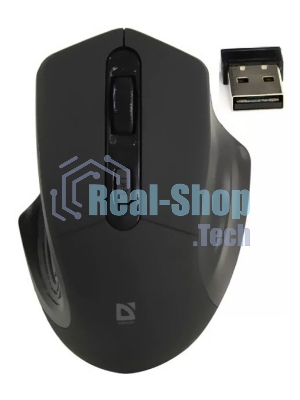 Мышь беспроводная Defender Datum MB-345 черный, 1600 dpi, радиоканал, USB, кнопки - 4