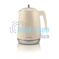 Чайник электрический Gorenje K15RL 1.7 л, 2200 Вт, бежевый (корпус: металл/пластик)