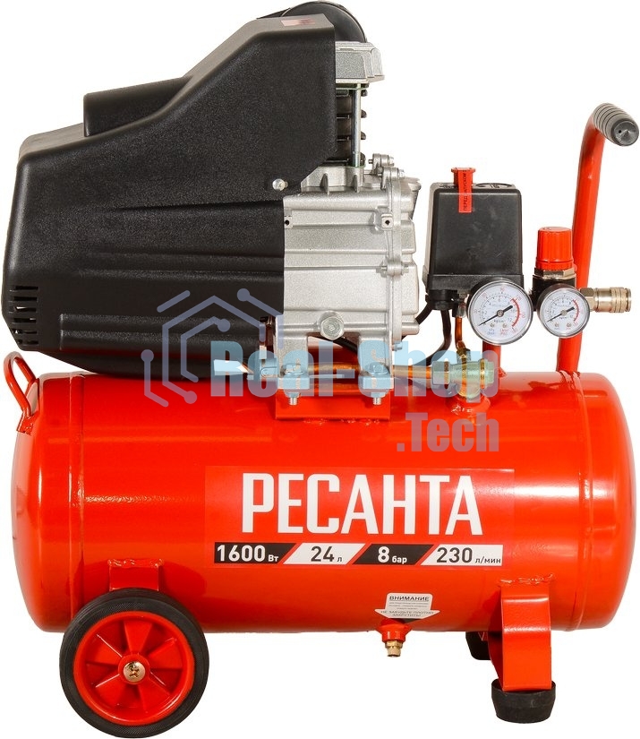 Компрессор поршневой Ресанта КП-24/230М масляный 230л/мин 24л 1600Вт красный/черный