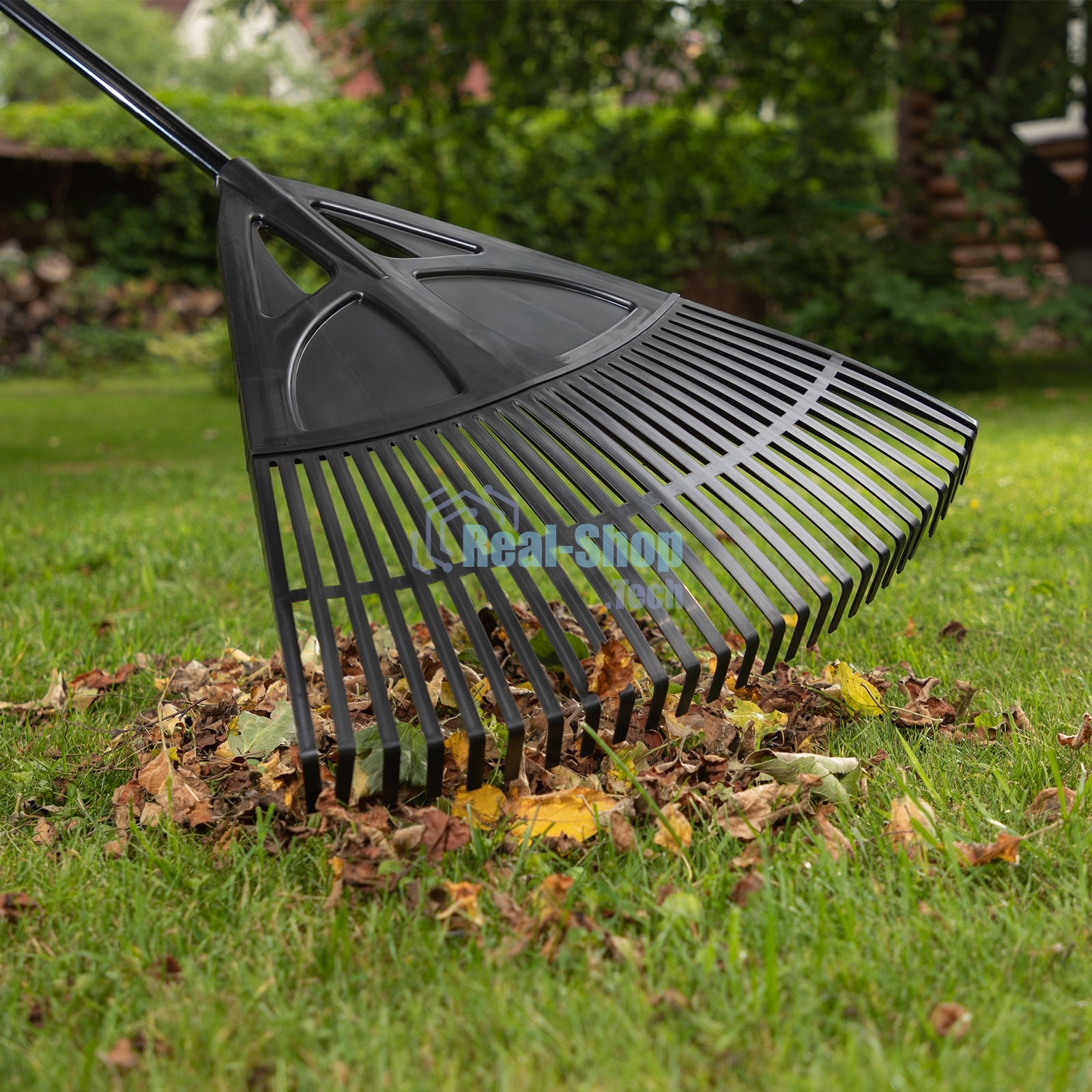 Грабли веерные пластиковые Palisad, 620х1750 мм, 27 плоских зубьев, алюминиевый черенок,