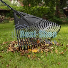 Грабли веерные пластиковые Palisad, 620х1750 мм, 27 плоских зубьев, алюминиевый черенок,