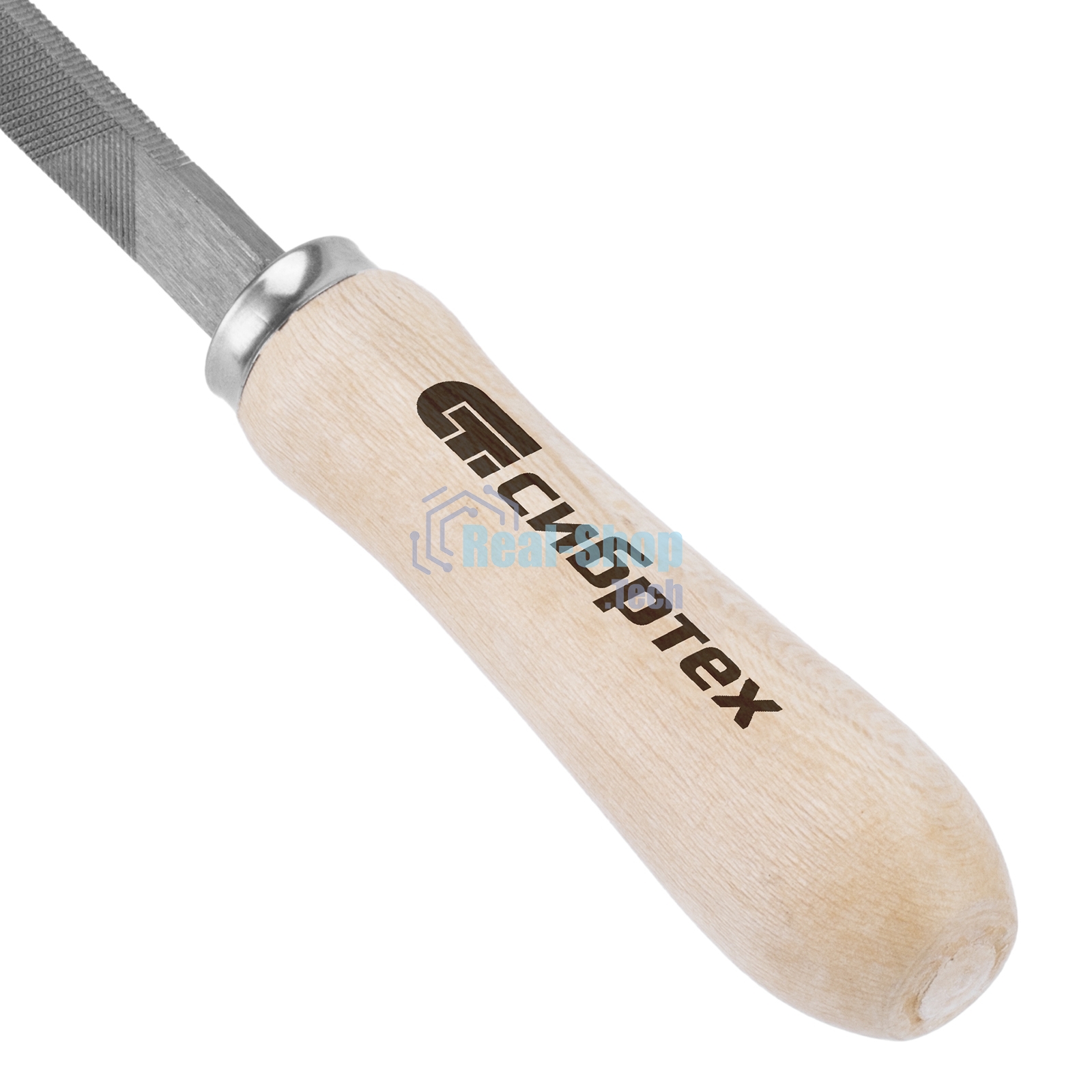 Напильник Сибртех, 200 мм, трехгранный, деревянная ручка