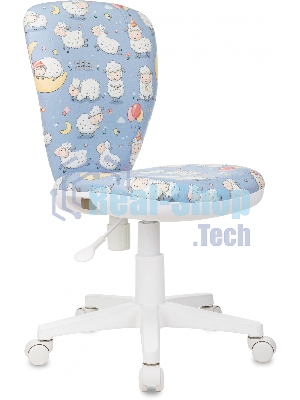 Кресло детское Бюрократ KD-W10 голубой овечки крестов. пластик пластик белый
