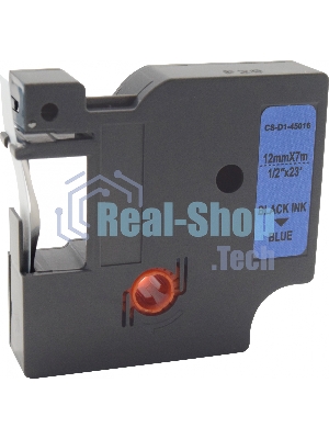 Картридж ленточный Cactus CS-D1-45016 2мм, черный шрифт, синий фон, 7м для DYMO LM 160, 210D, 280, PnP, 420P, 500 TS; Rhino Pro 6000, 5200, 4200