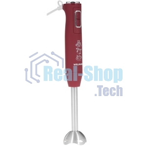 Блендер погружной Willmark WHB-1250PS (500Вт,рег.скор,турбо режим,Soft touch, измельчитель,бордовый)