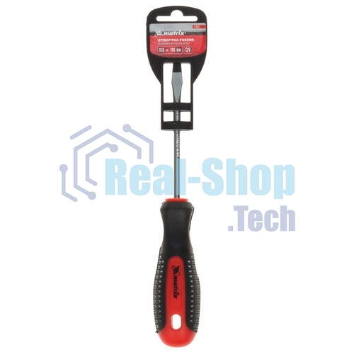 Отвертка Matrix fusion 11423 sl6.0х100 мм crv 3х компонентная рукоятка ''anti slip''