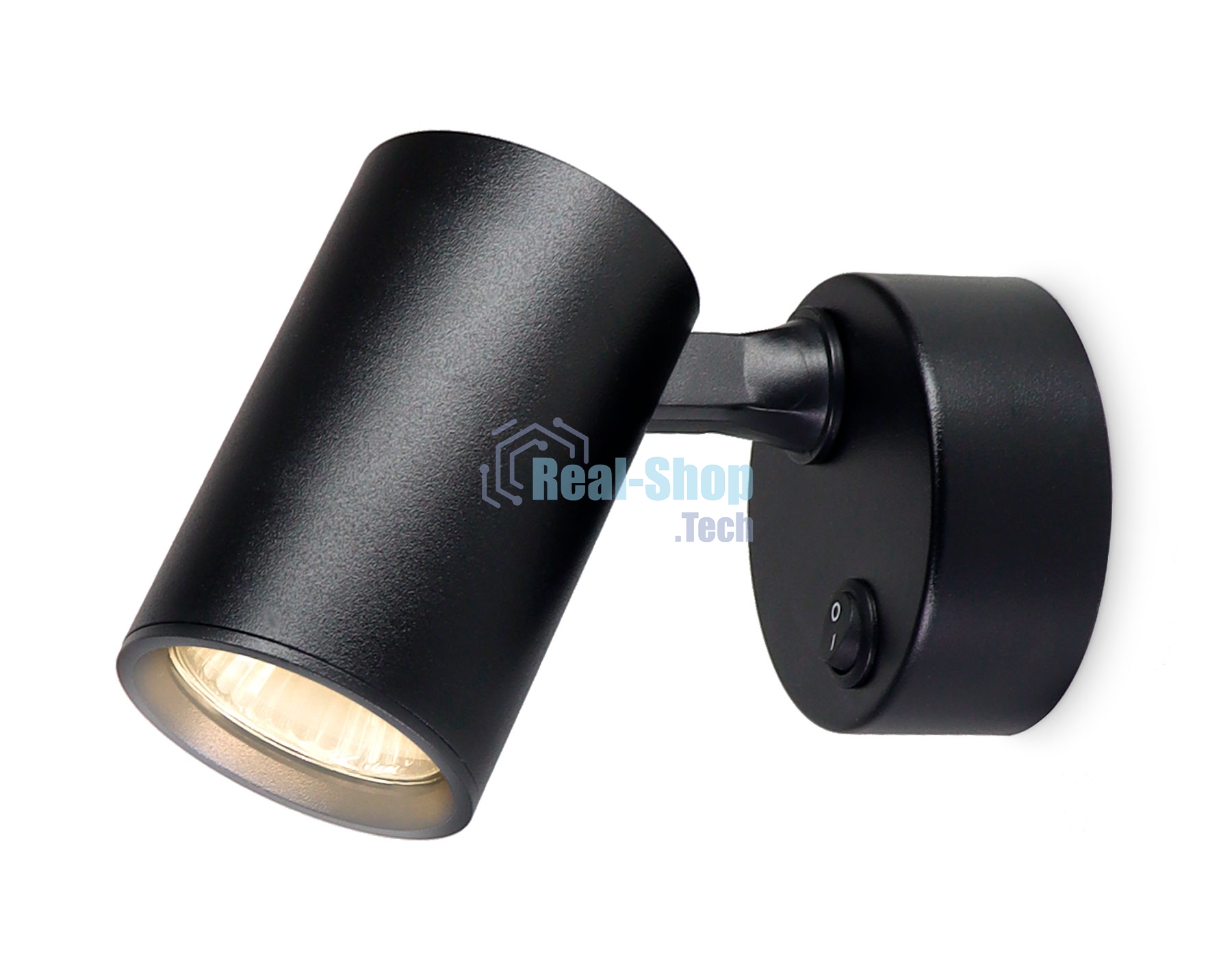Накладной поворотный спот с выключателем Ambrella light TA1292 BK черный GU10 max 12W 87*55*138