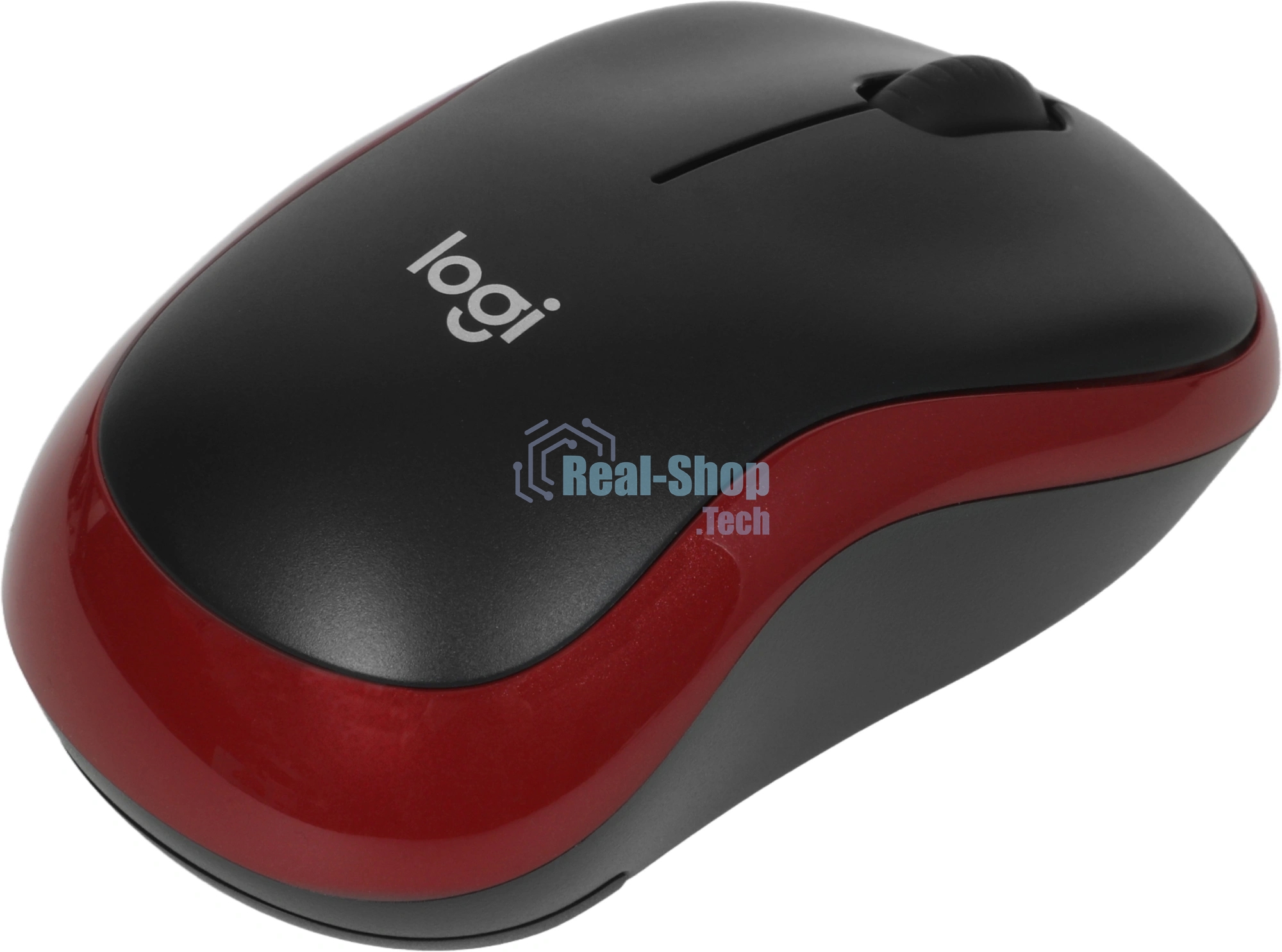 Мышь беспроводная Logitech M185, красный, 1000 dpi, радиоканал, USB, кнопки - 3