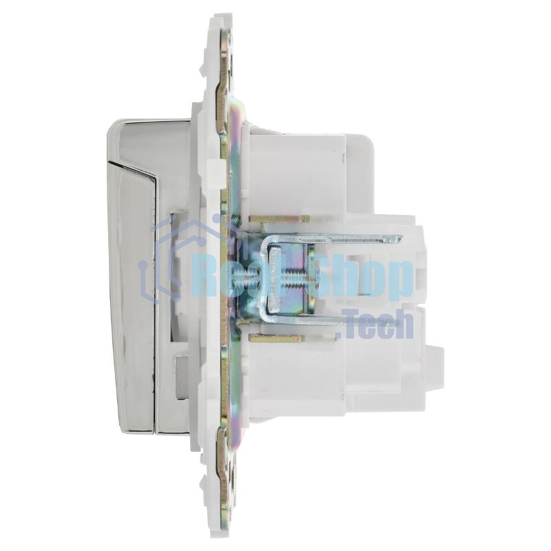 SKANDY Розетка з/к/ш с крышкой 16А IP44 SK-R11N никель | SK-R16-16-44-K50 | IEK