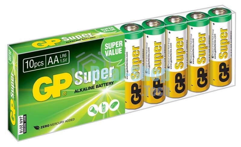 Батарея GP Super Alkaline 15AA21-2CRSWC10 AA (10шт) спайка