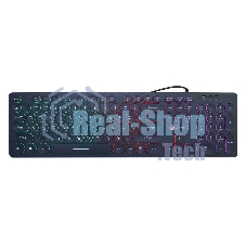 Клавиатура проводная Oklick 420MRL черный USB slim Multimedia LED