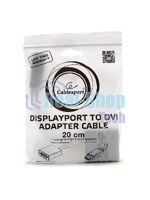 Переходник DisplayPort - DVI Cablexpert A-DPM-DVIF-002-W, 20M/19F, белый, пакет