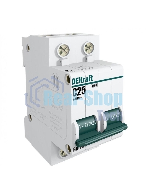 Выключатель автоматический модульный DEKraft 2п C 25А 4.5кА ВА-101 11068DEK
