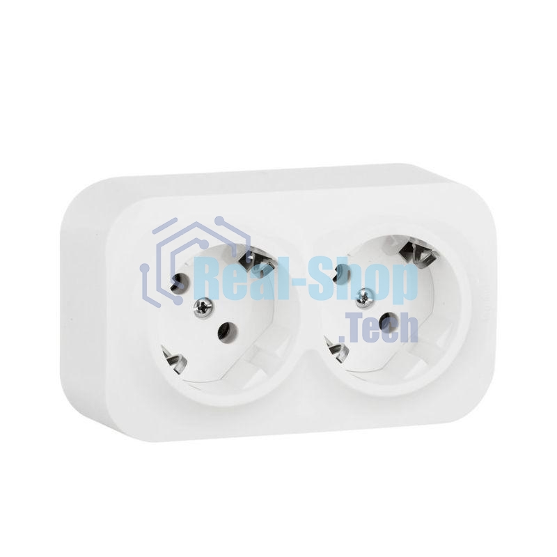 Legrand Legrand 782223 Розетка двойная с заземлением и защитными шторками (Белая)