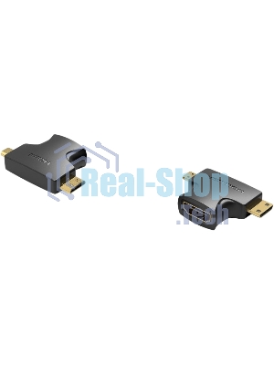 Адаптер-переходник Vention HDMI 19F/Mini HDMI+Micro HDMI