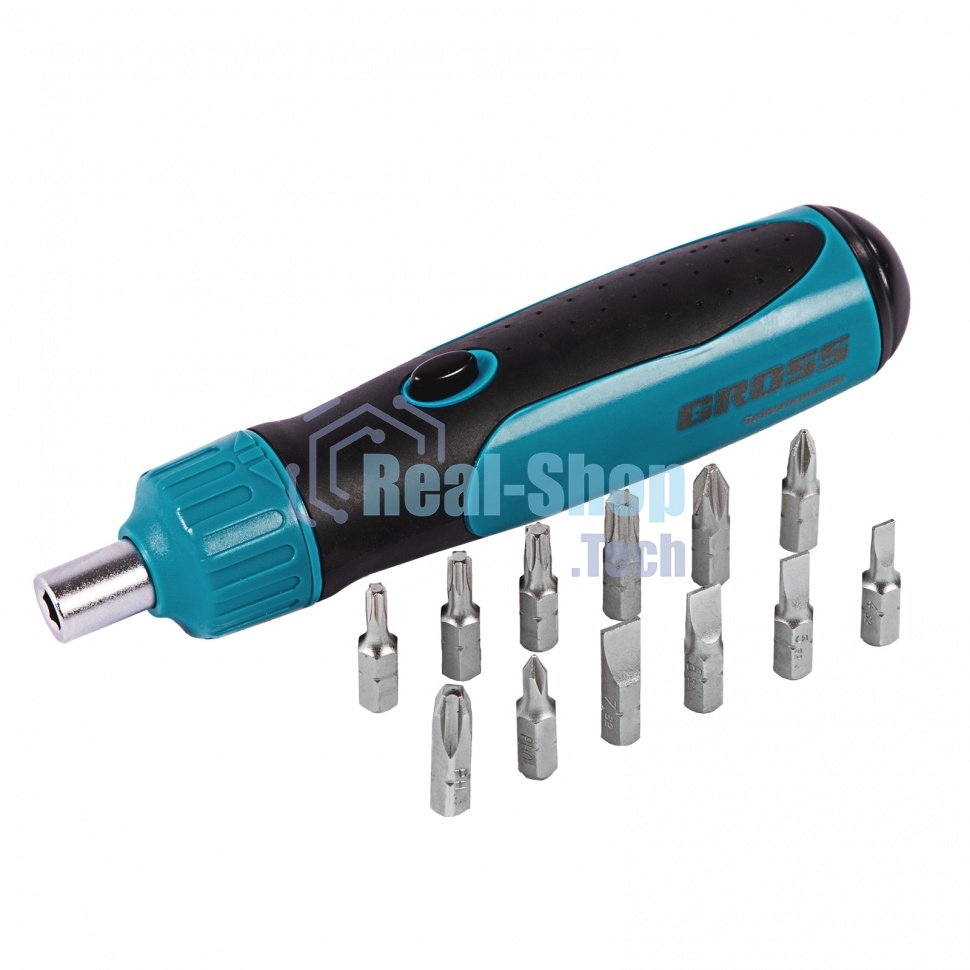 Отвертка реверсивная Gross механизм SmartPush, 12 шт., S2