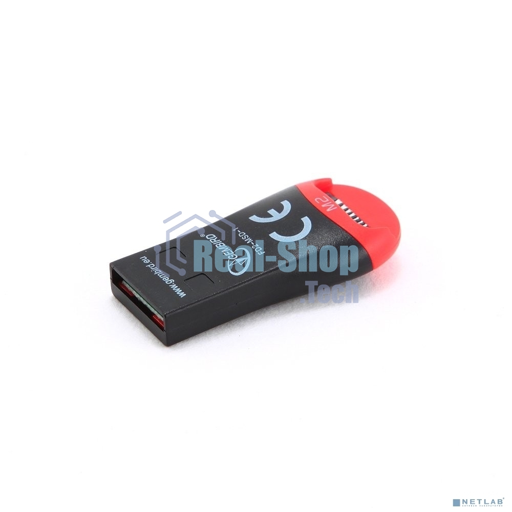 Кард-ридер внешний USB 2.0 Gembird, для считывания MicroSD карт, блистер