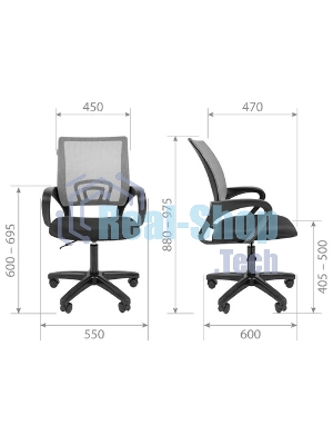 Кресло Chairman 696 TW-01 черный, ткань, 120 кг, механизм качания