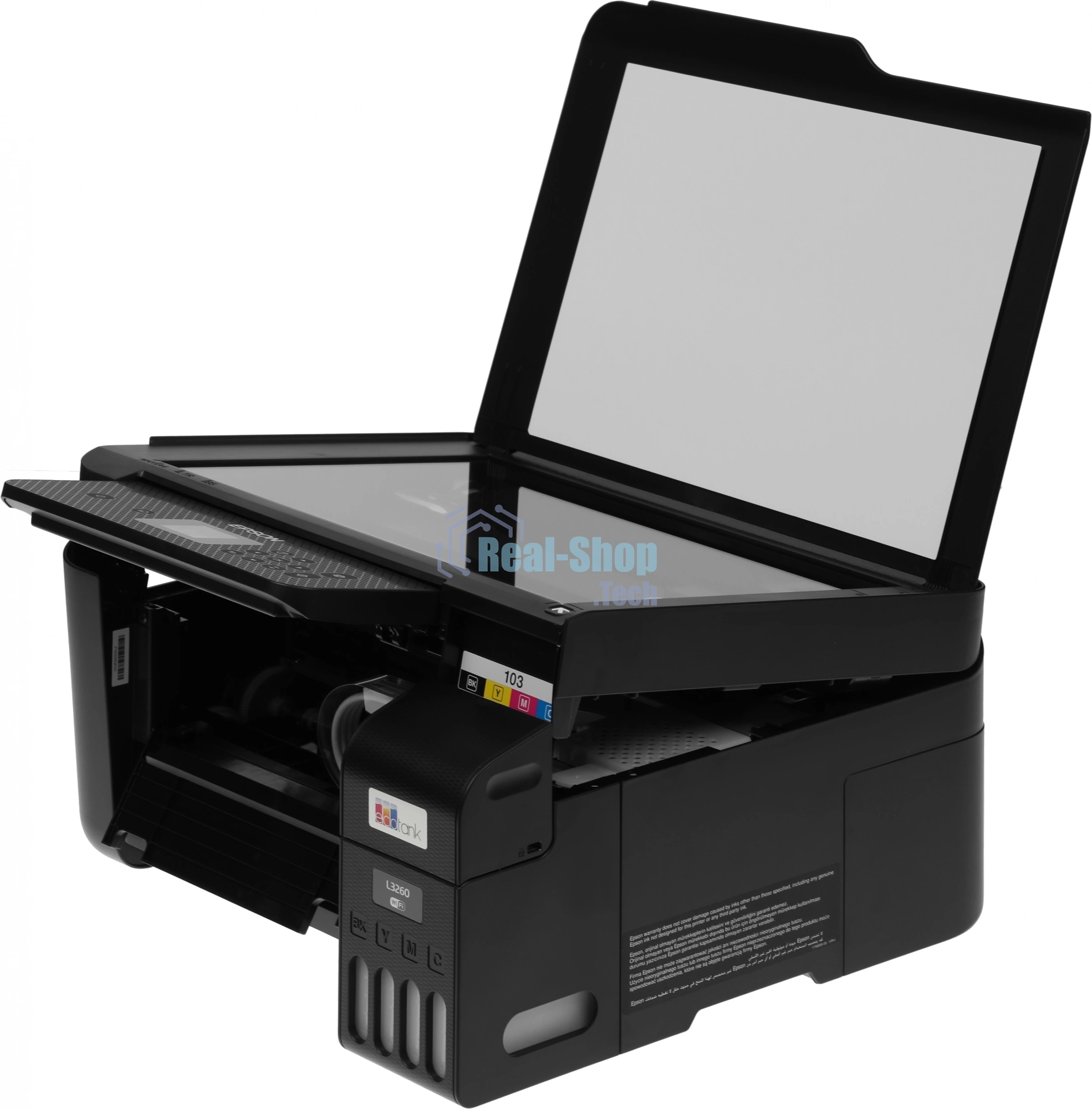 МФУ струйное Epson L3260 (C11CJ66409/C11CJ66507/C11CJ66511/C11CJ66414/C11CK58507), A4, цветной, печ. до 33 стр/мин. (ч/б) до 15 стр/мин. (цвет), 1440 x 5760 dpi (печать) 1200x2400dpi (скан.), USB, Wi-Fi, Air Print, Mopria