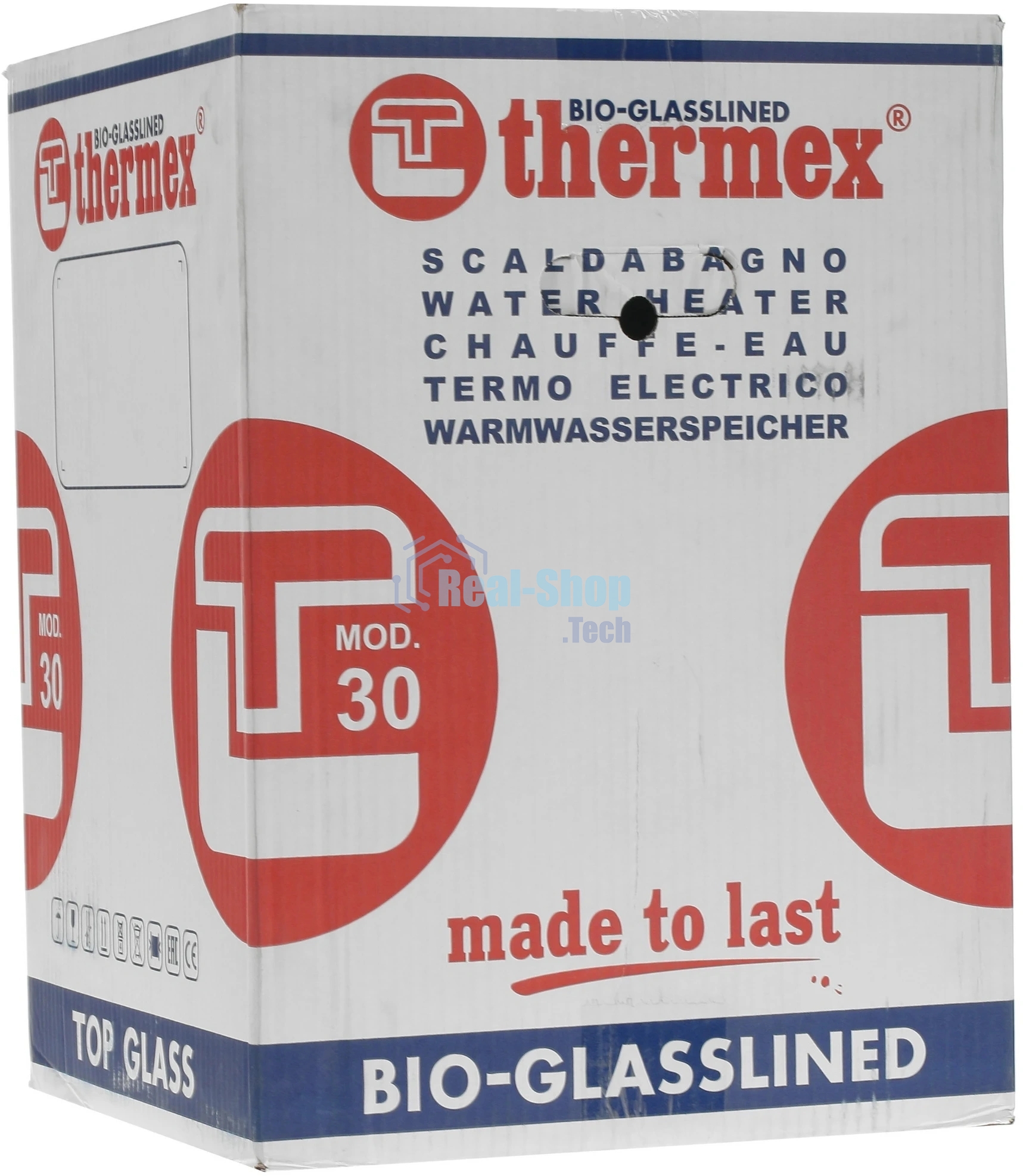Водонагреватель электрический Thermex TitaniumHeat 30 V Slim белый, накопительный, 30 л, 2 кВт, настенный, вертикальный, узкий корпус, бак с титановым покрытием