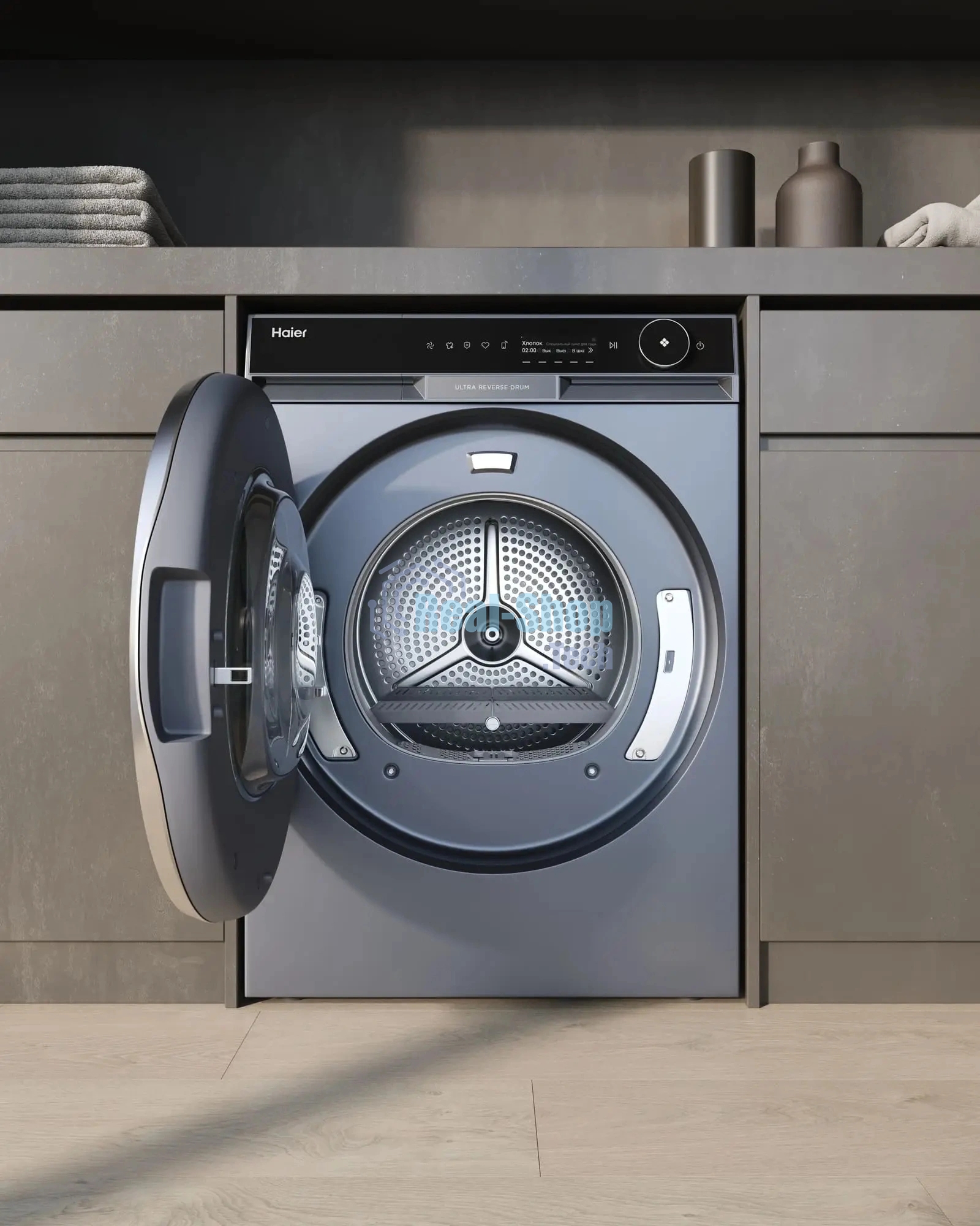 Сушильная машина Haier HD100-A3397SU1 кл.энер.:A+++ макс.загр.:10кг серый (CF0J50E00RU)