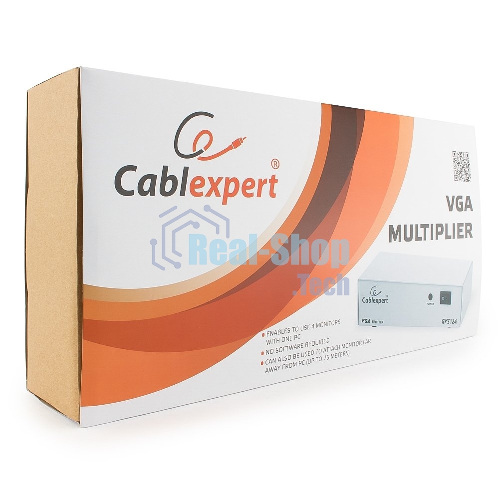 Разветвитель GVS124 Разветвитель сигнала VGA на 4 монитора (Gembird/Cablexpert)
