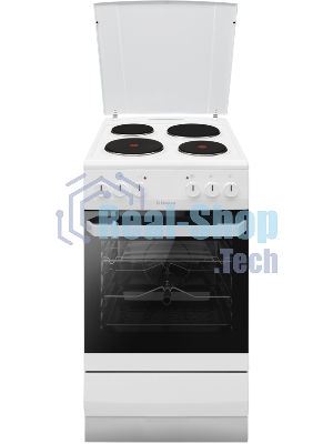 Плита электрическая Hansa FCEW54120 белый, конфорок 4 шт, духовка 62 л, 50 см x 85 см x 60 см