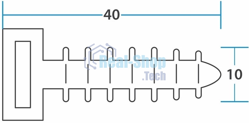 Дюбель под стяжку Rexant (база), d=10 х 40 мм, черный, упаковка 100 шт.